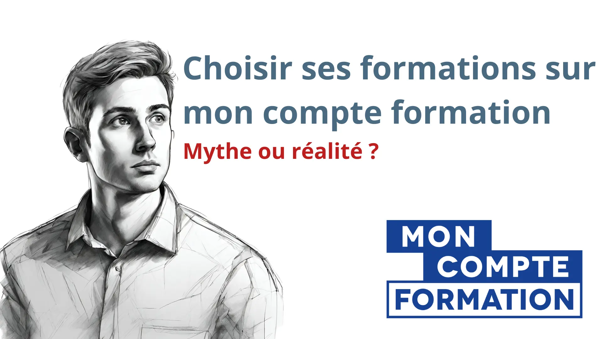 Un jeune homme regarde vers son avenir tout en réfléchissant à la formation qu'il va faire sur Mon Compte Formation.