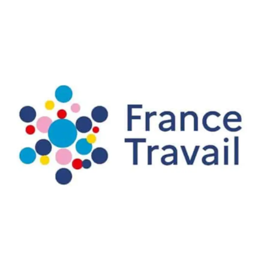 Logo officiel de France Travail anciennement Pôle Emploi.