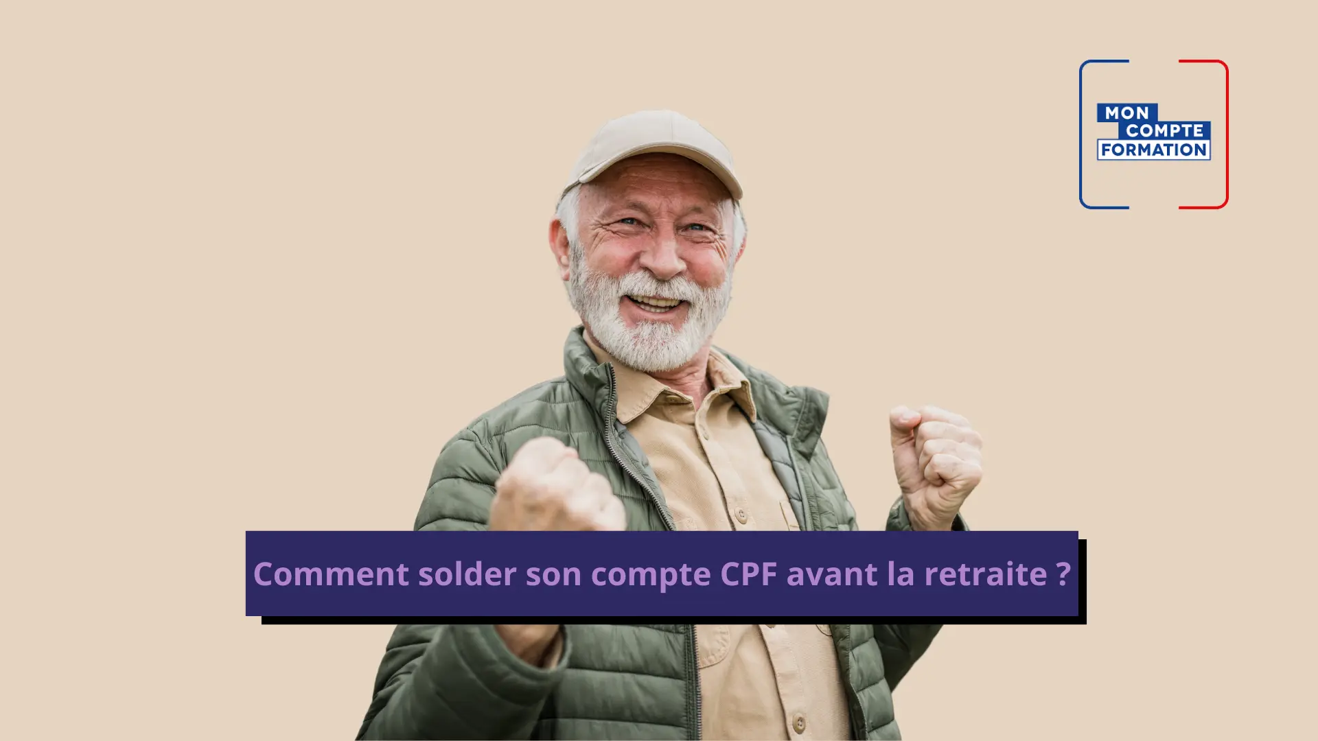 Un homme à la retraite heureux d'apprendre qu'il bénéficie des droits à la formation via le cpf.