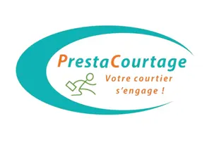 Logo officiel de Prestacourtage, un de nos clients satisfait de nos services.