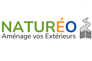 Logo officiel de Naturéo, partenaire d'Acquiformations et expert en aménagement extérieur.