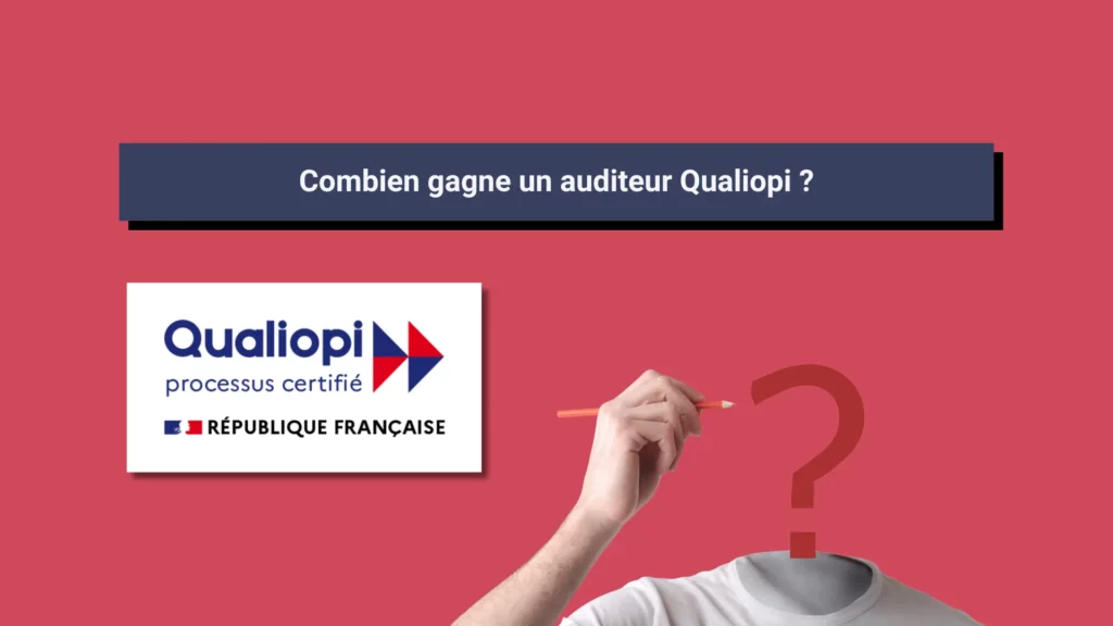 Une personne sans tête ayant un point d'interrogation à la place de la tête se demande "Combien gagnent un auditeur Qualiopi ?"